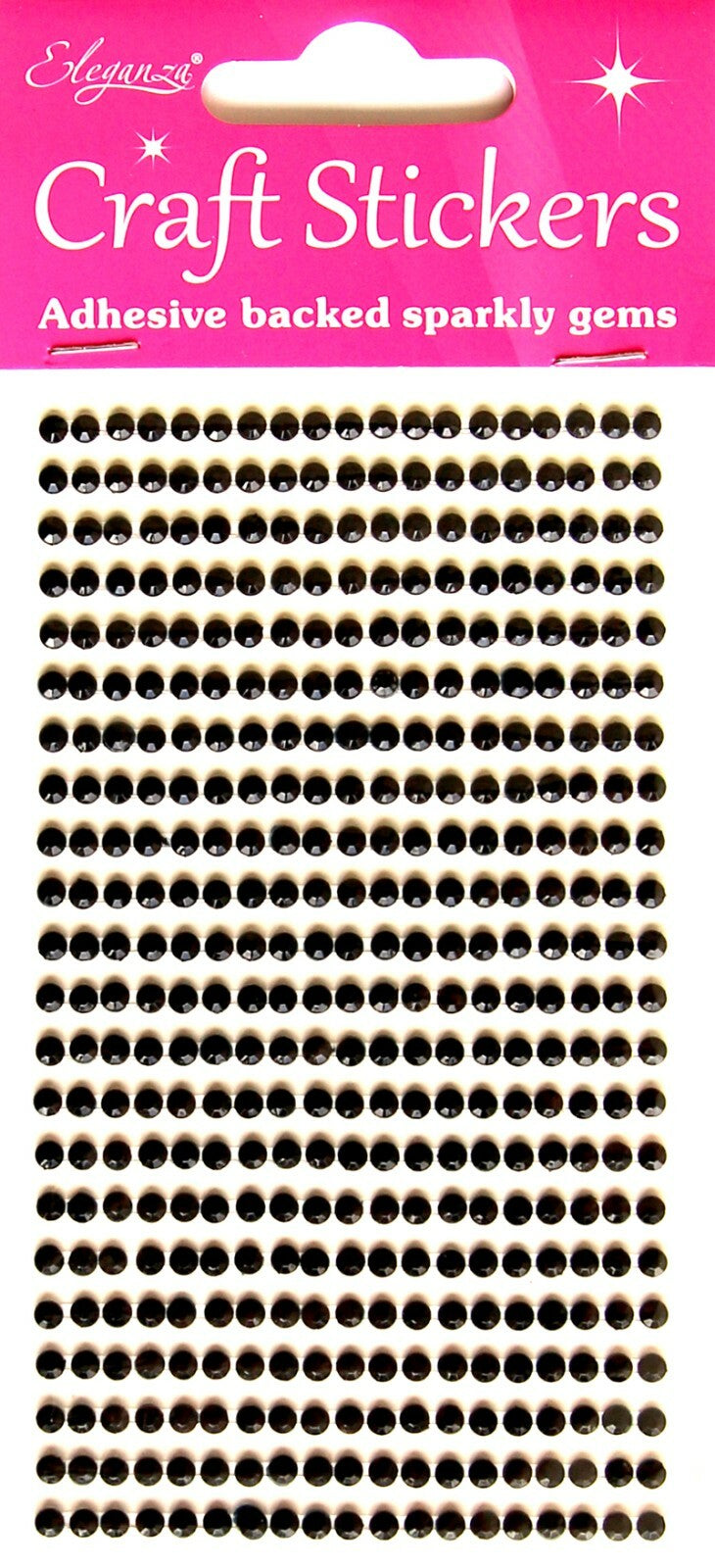 3D Stickers Craft Pearl Dots Sparkly Glitter Gem Craft Card Craft Self Adhesive - 3mm Black (418 gems)