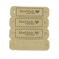 Faux Suede Leather Labels Hand Made with Love Clothing Tag Label Tags 15x56mm - Design 1
