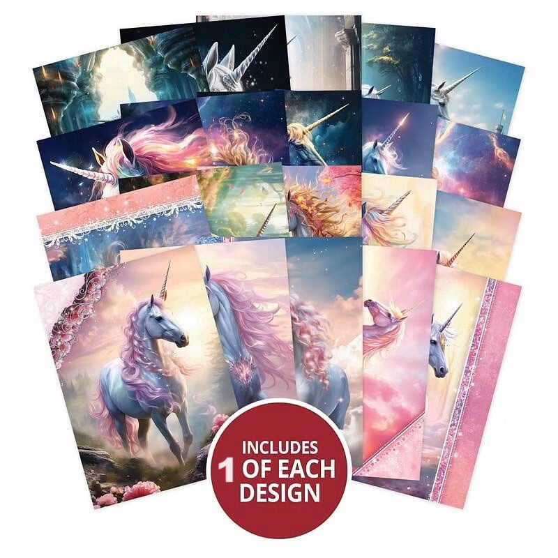 Hunkydory Little Books 20/24/25 Pack - Christmas Birthday Card Making Scrapbook - Unicorn Dreams