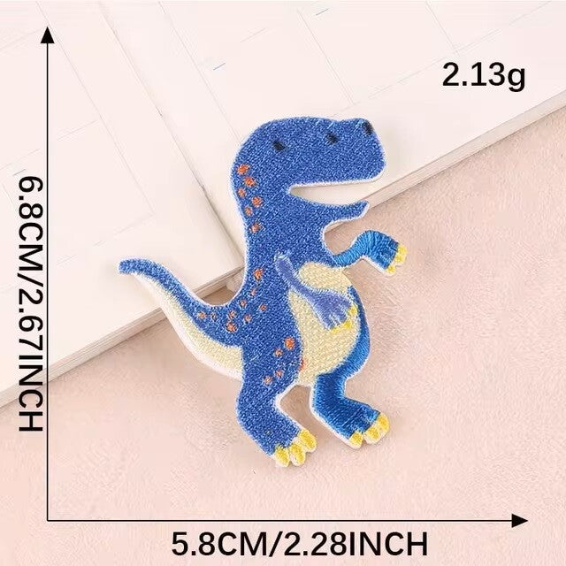 Dinosaur Patch Cartoon Animal Patches Iron on Letter Customise Clothing - 2