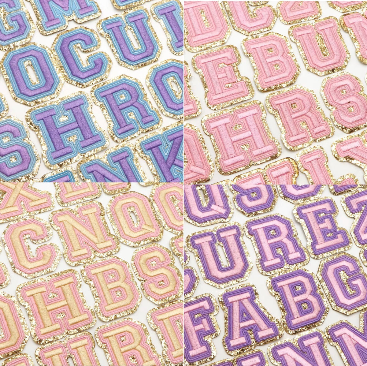3D Gold & Coloured Patch Embroidered Letter Patches Iron on Alphabet 6cm
