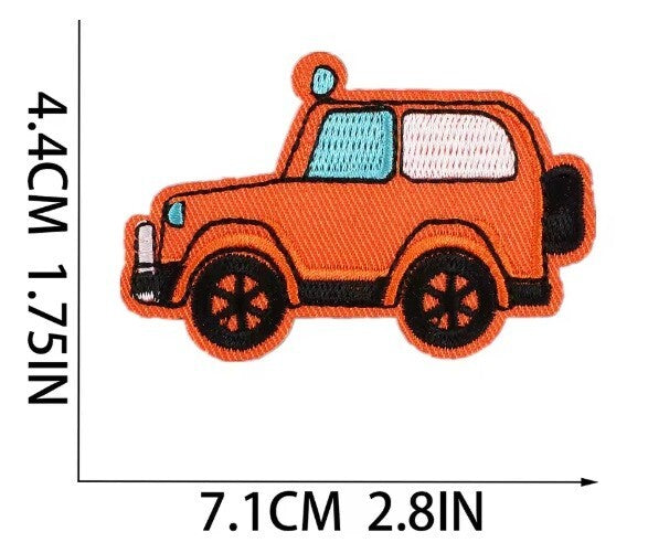 Vehicle Police Ambulance Bus Lorry Patches Iron on / Sew / Glue on Patch - Orange Vehicle