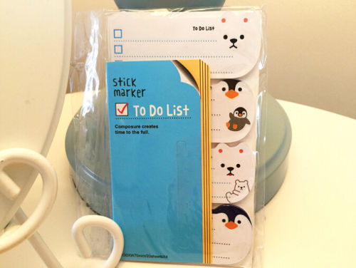 To Do List Sticky Index Tab Notes Memo Cat Dog Panda Rabbit Adhesive Pad Label - Penguin & Polar Bear