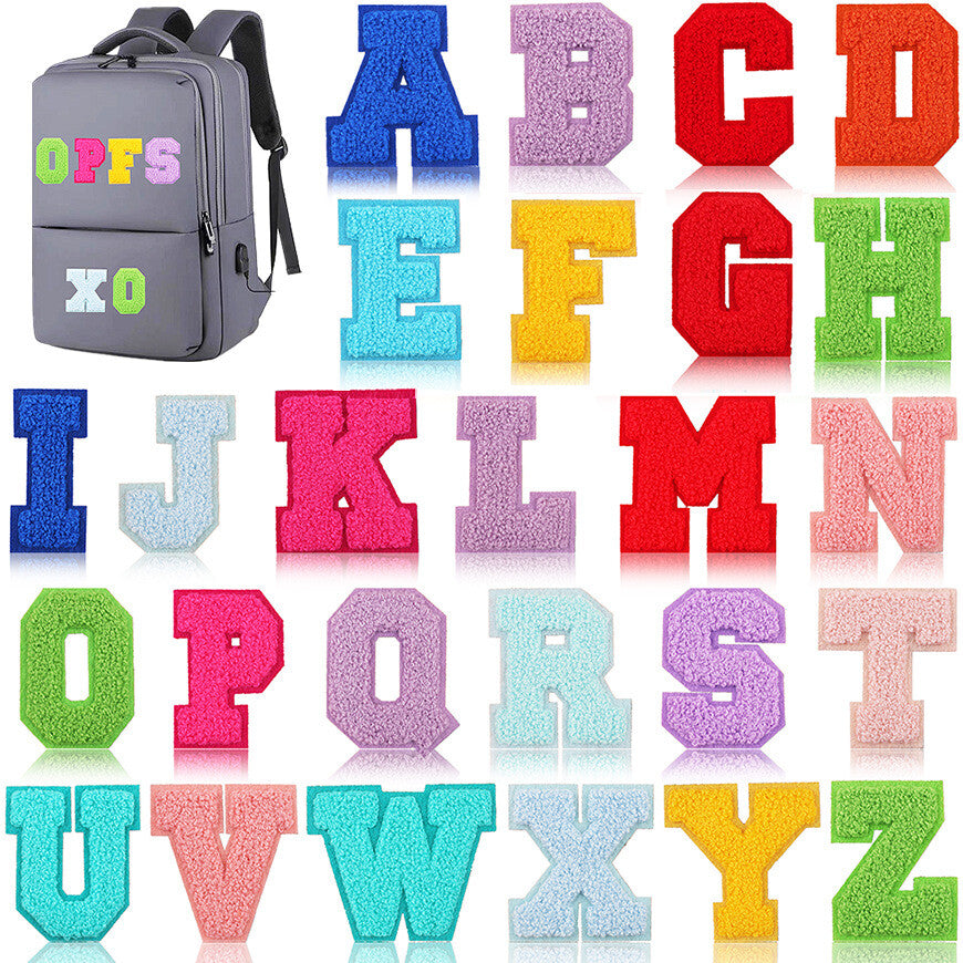Colourful Varsity Chenille Patch Letter Patches Iron on Alphabet Letters 7cm