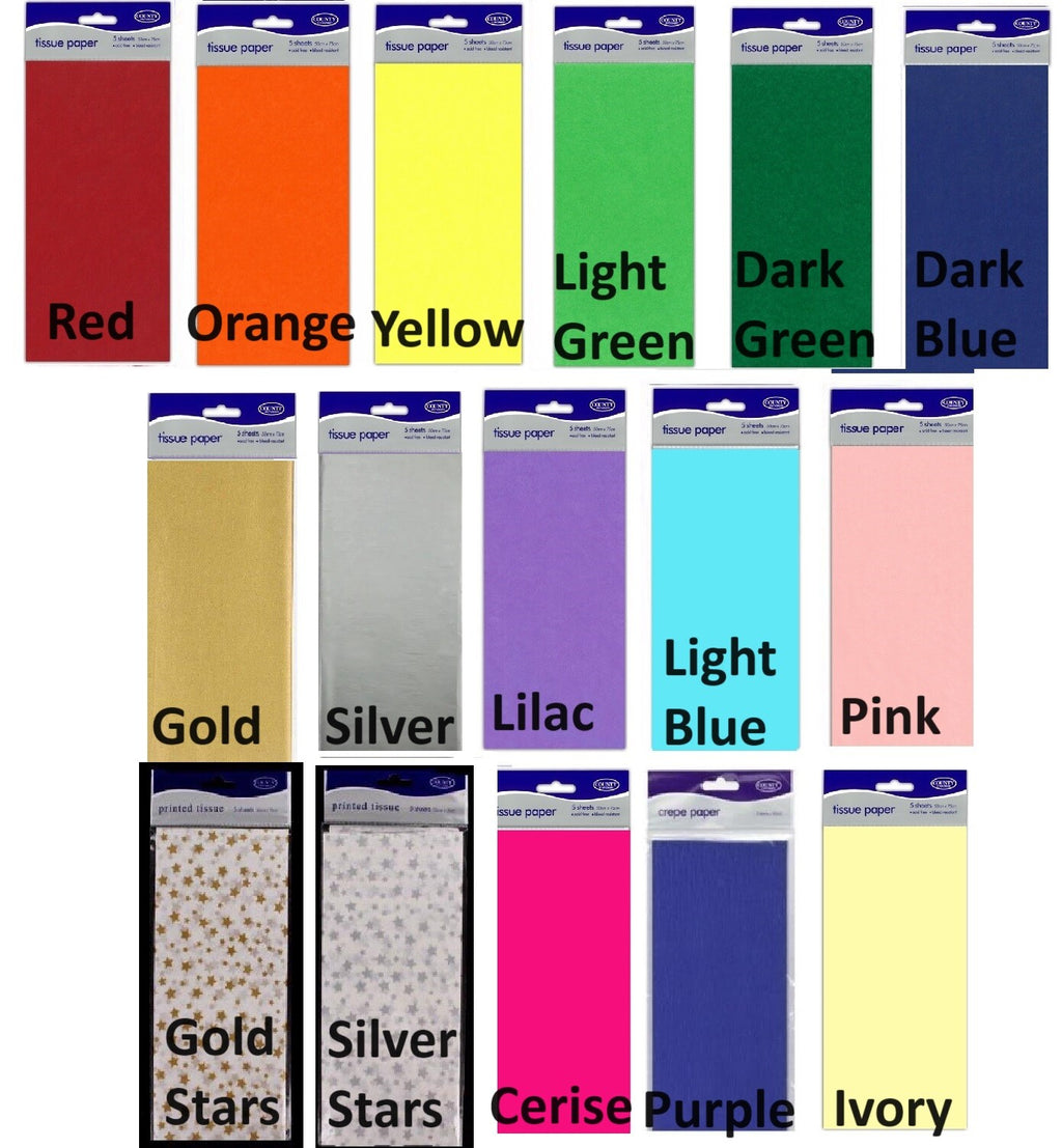 Large 5 Sheets Tissue Paper High Quality Acid Free 50cm x 75cm Craft Wrap Gift