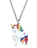 Magical Rainbow Unicorn Pendant Necklace & Gift Bag