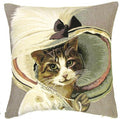 Belle Epoque Cats Tapestry Cushion Covers 18" x 18" - Design 2