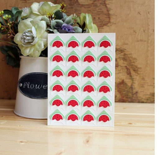 24 Fruit Self Adhesive Photo Album Frame Corner Protector Stickers Scrap Book - Watermelon