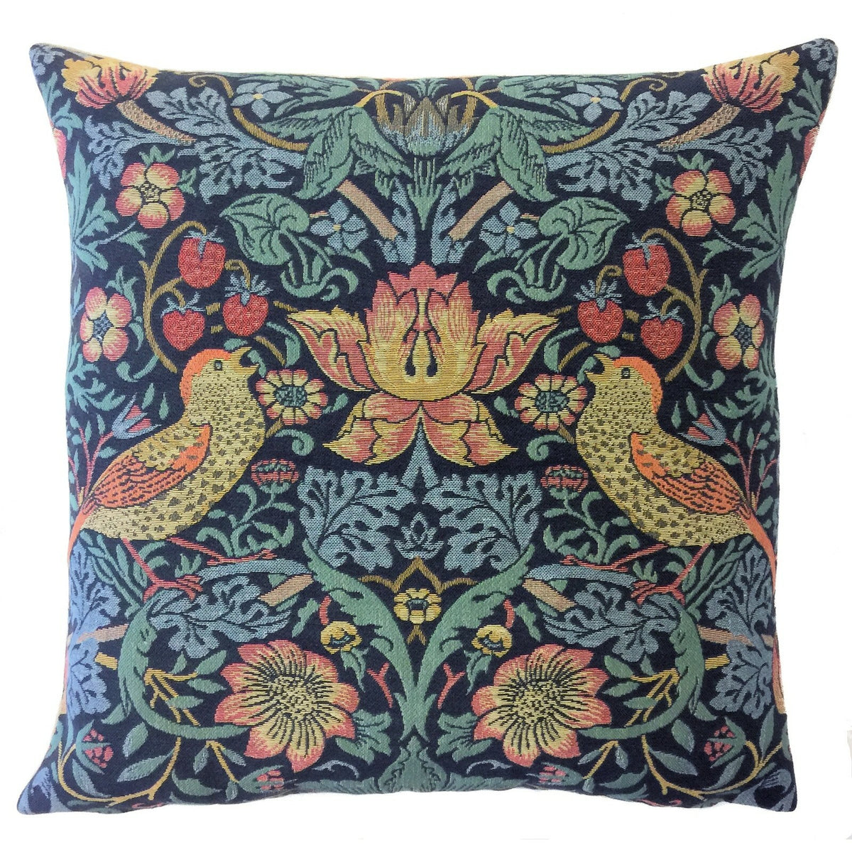 WILLIAM MORRIS BELGIAN TAPESTRY CUSHION COVERS ORANGE TREE PIMPERNEL STRAWBERRY