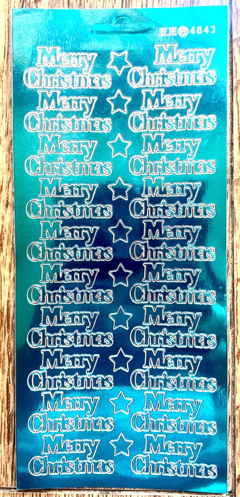 Mirror Shine Merry Christmas Peel Off Sticker Card Making Craft Stickers - Sky