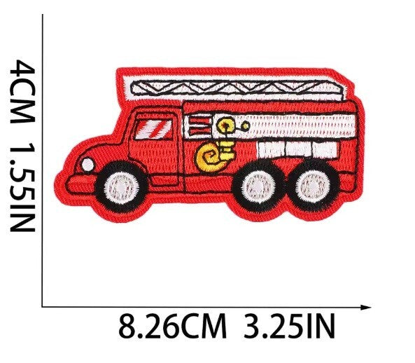 Vehicle Police Ambulance Bus Lorry Patches Iron on / Sew / Glue on Patch - Fire Truck