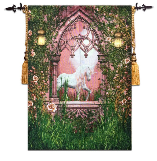 Unicorn Fairy Tale Loom Woven Tapestry 57 x 79cm
