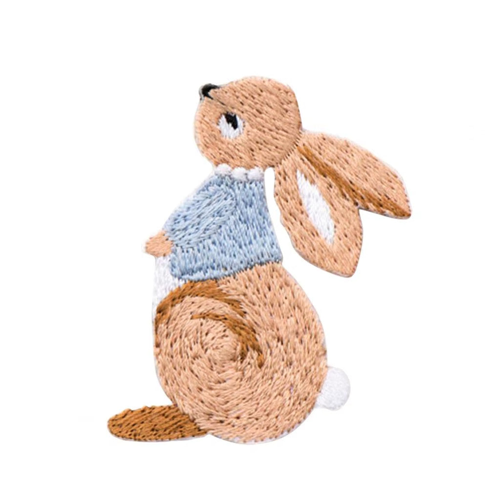 Rabbit Embroidery Patch Bunny Patches Iron on / Sew / Glue Embroidered Applique