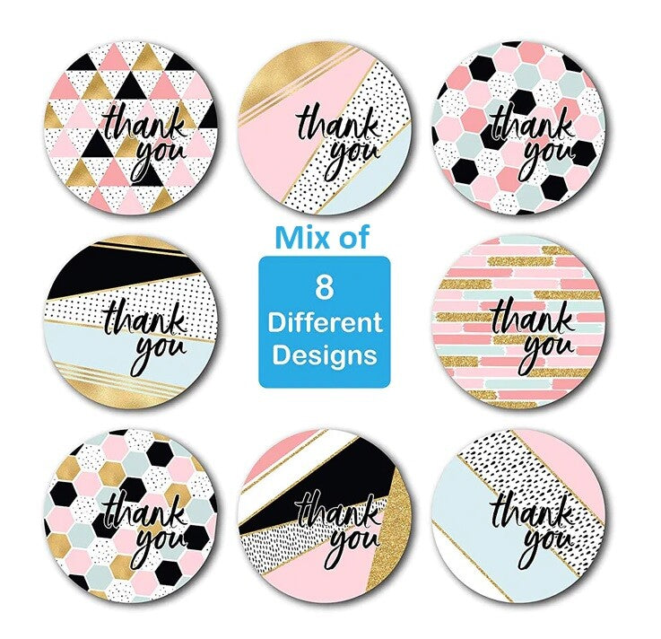 Round Sticky Labels Thank You Handmade Gift Craft Stickers Label Seals 2.5cm - 5