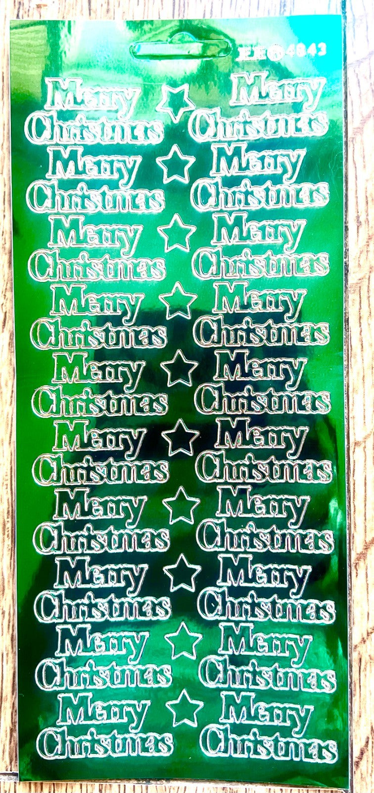 Mirror Shine Merry Christmas Peel Off Sticker Card Making Craft Stickers - Green