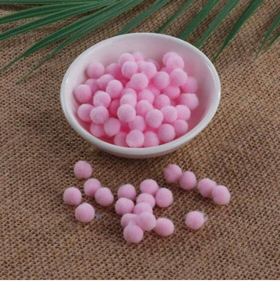 Craft Pom Poms Size 8mm Many Colour Options & Pack Sizes Pom Pom Art & Craft - Light Pink