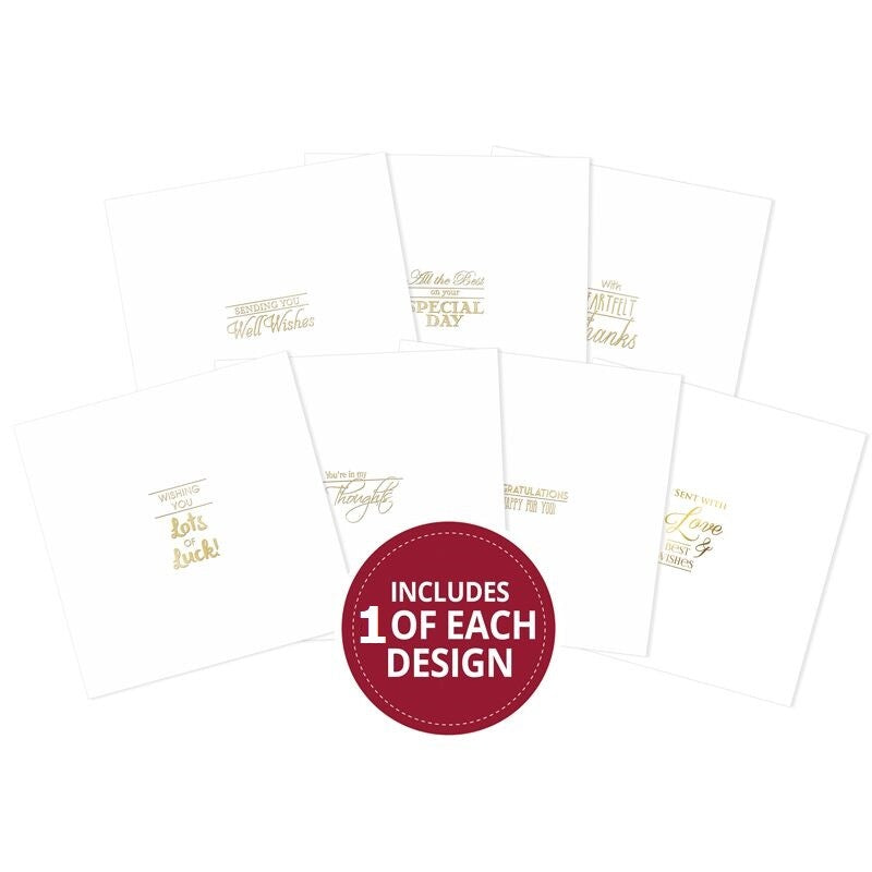 Hunkydory Trim Me! Foiled Inserts Birthday Everyday Christmas - Pack of 7 Sheets - Everyday Gold