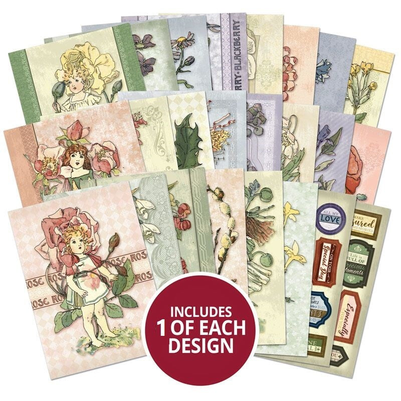 Hunkydory Little Books 20/24/25 Pack - Christmas Birthday Card Making Scrapbook - Flower Children