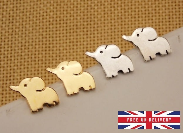 Cute Elephant Animal Stud Earrings Kawaii & Gift Box