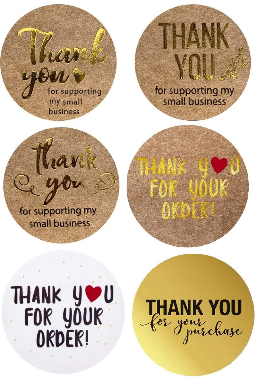 Labels 'Thank You for your order' 'Thank You Business Gift Craft Stickers 2.5cm