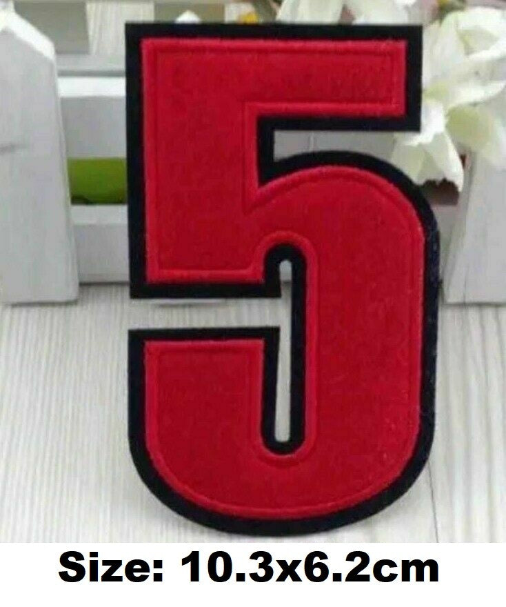 Large 10.5cm Number Patch Patches Jersey Shirt Iron on Sew on Numbers Embroidery