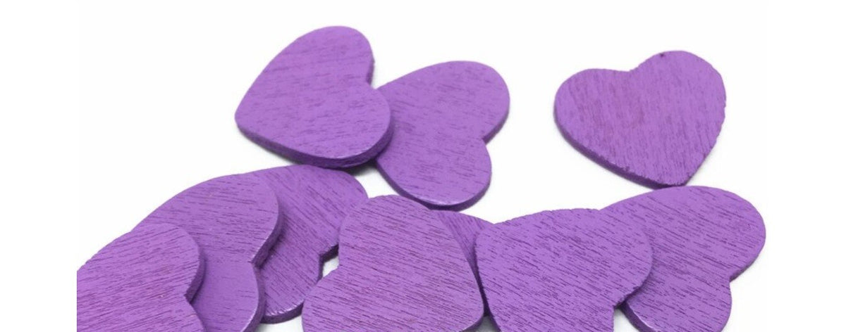 Coloured Wooden Heart Embellishments Craft Wedding Card Making Scatter 18mm