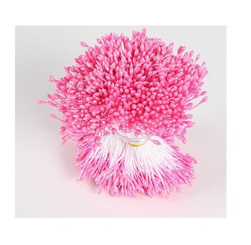 Artificial Flower Stamen Double Head Eco Friendly Floral Craft Wedding 1mm 250pc - 10. Pink