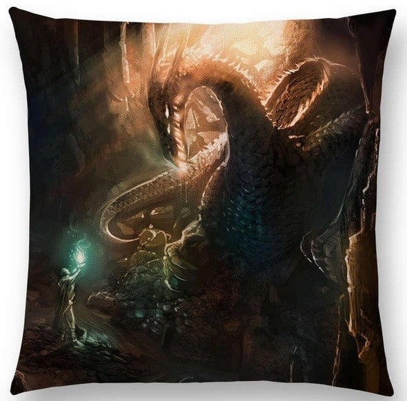 Dragon Cushion Cover Fantasy Mystical Magic Dragon Cushions 18" x 18" - 22