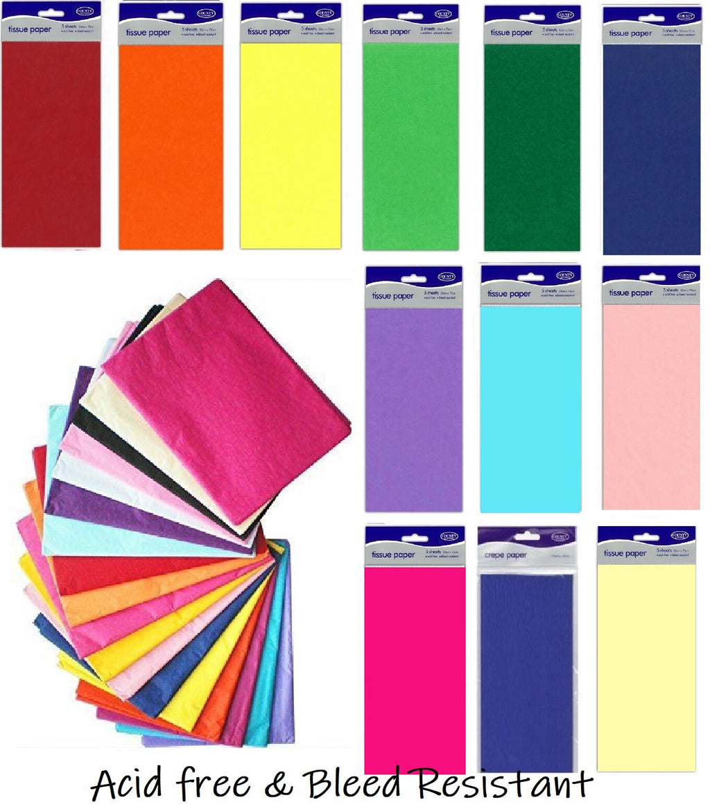 Large 5 Sheets Tissue Paper High Quality Acid Free 50cm x 75cm Craft Wrap Gift