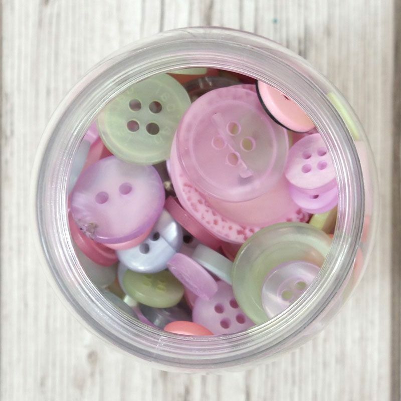 Jar of Buttons Assortment Button Button It! Craft Scrapbook Cardmaking Hunkydory