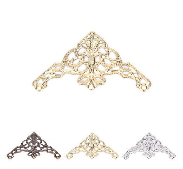 Antique Gold Silver Bronze Effect Applique Furniture Corner Piece Decorative #2