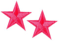 2 Fuchsia Pink Star Patches Iron On Sew On Stars Patch Embroidered Applique