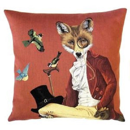 SET OF THREE GENTRY FOX FOXES BELGIAN TAPESTRY CUSHION COVERS 18" x 18" - Design 3