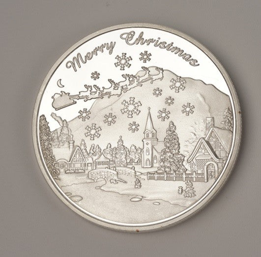 Christmas Seasons Greetings Wishing Coin Gift Stocking Filler Gold or Silver