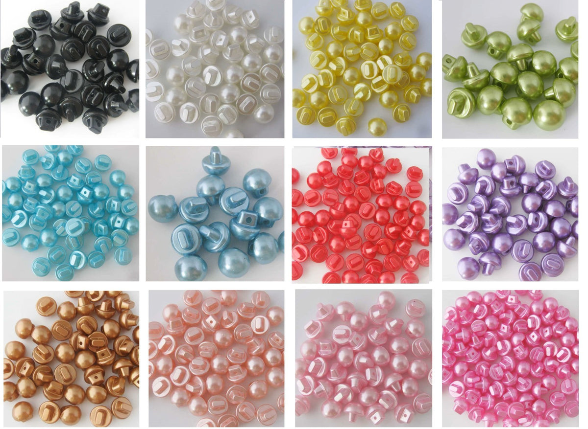 Buttons Half Pearl Shank Mushroom Button Side Shank 10mm