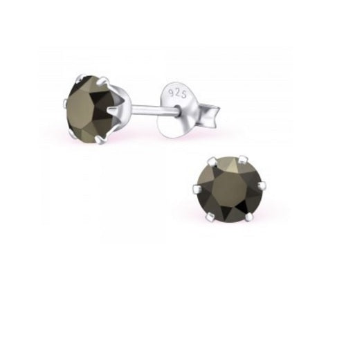 925 Sterling Silver Crystal Studs Earrings Wedding Birthday Christmas - Metallic Light Gold