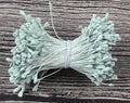 Artificial Matte Flower Heart Stamen Double Head Eco Friendly Wedding Craft 5mm - Duck Egg