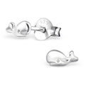 925 Sterling Silver Whale Moby Dick Stud Earrings 6x3mm & Gift Box #4