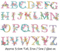 Flower Letter Patch Iron on or Sew on Alphabet Embroidery Clothing Patches 3.5cm
