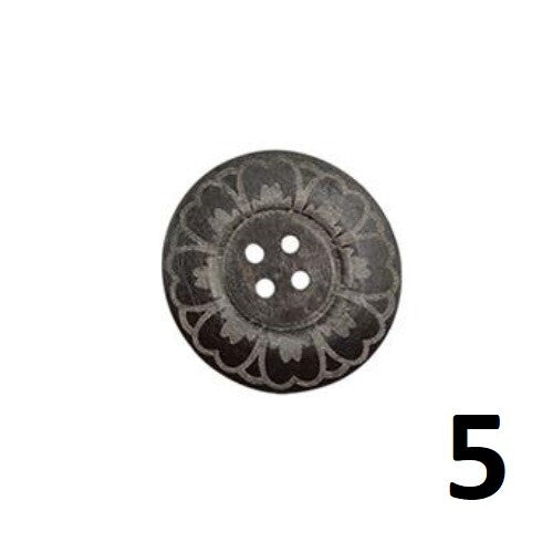 1 x Large Wooden Handmade Etched Buttons 4 Hole 60mm Sewing Craft Scrapbook Gift - 5