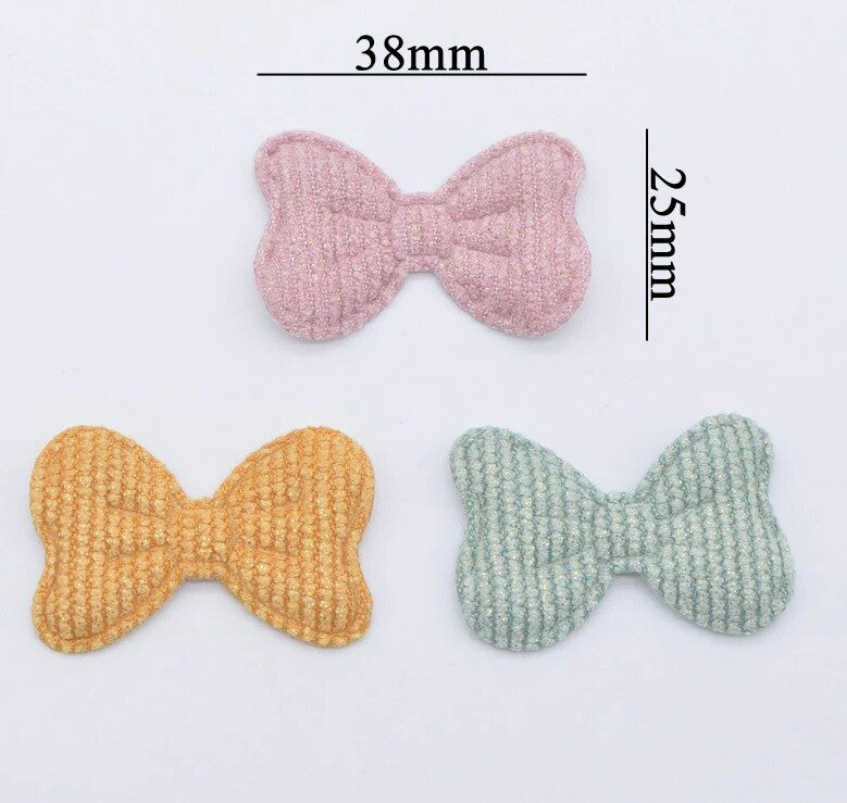 Bow Padded Glitter Patch Applique Customise Sew on Patches Customise Bows