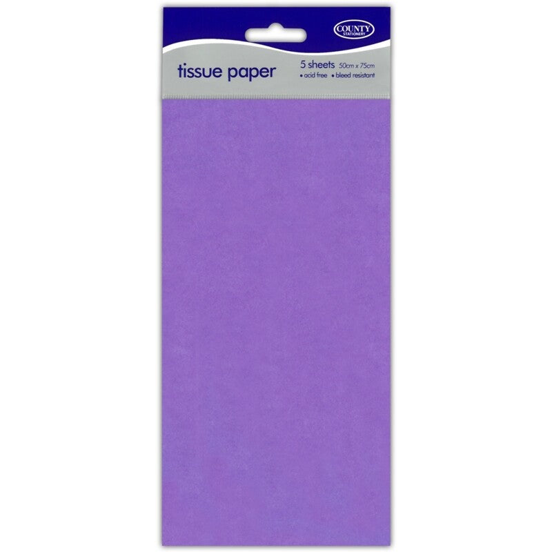 Large 5 Sheets Tissue Paper High Quality Acid Free 50cm x 75cm Craft Wrap Gift - Lilac