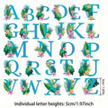 All 26 Letters Alphabet Hotfix Transfer Hot Transfer Patch Blue Flower Design