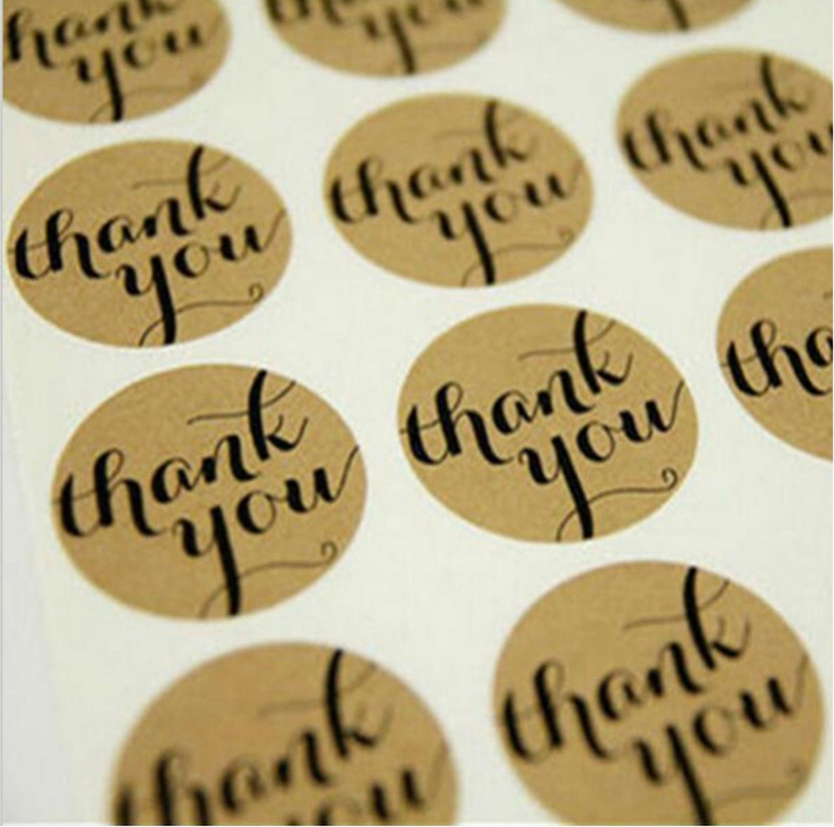 Thank You Sticker Labels Hand Written Script Print Craft Wedding Favours Toppers