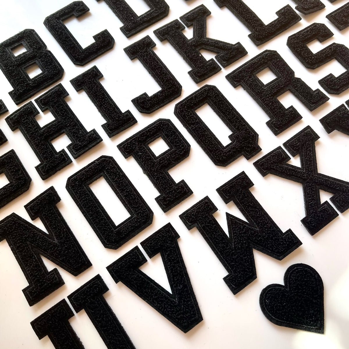3D Black Varsity Chenille Patch Letter Patches Iron Sew on Alphabet 5cm