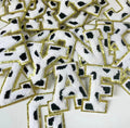 8cm Large 3D Animal Cow Chenille Patch Letter Patches Iron Sew on Alphabet
