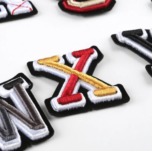 3D Varsity Letter Patch Patches Sew On Embroidered Customise Clothing Alphabet