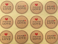 Round Paper Labels 'Hand made with love' Gift Food Kraft Craft Stickers