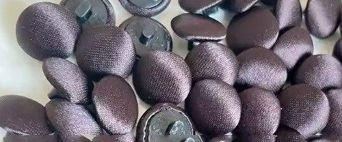 Coloured Buttons Fabric Cloth Covered Button Satin Round Sewing 11mm / 1.1cm - Coffee