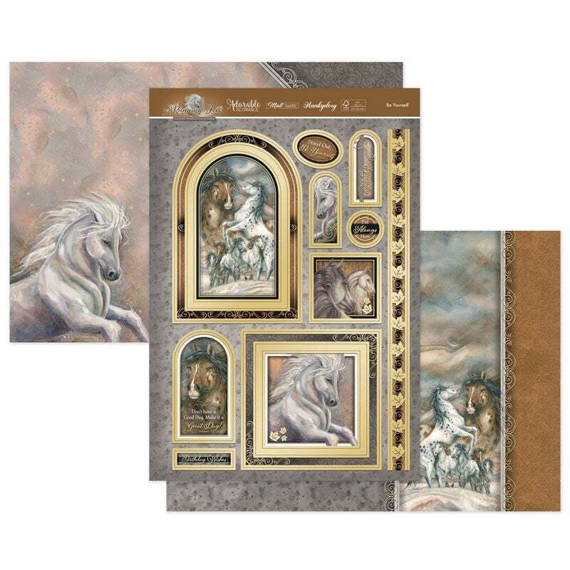 Hunkydory Greeting & Birthday Card Making Kits Luxury Topper Set Pack Toppers - Be Yourself (Horses)